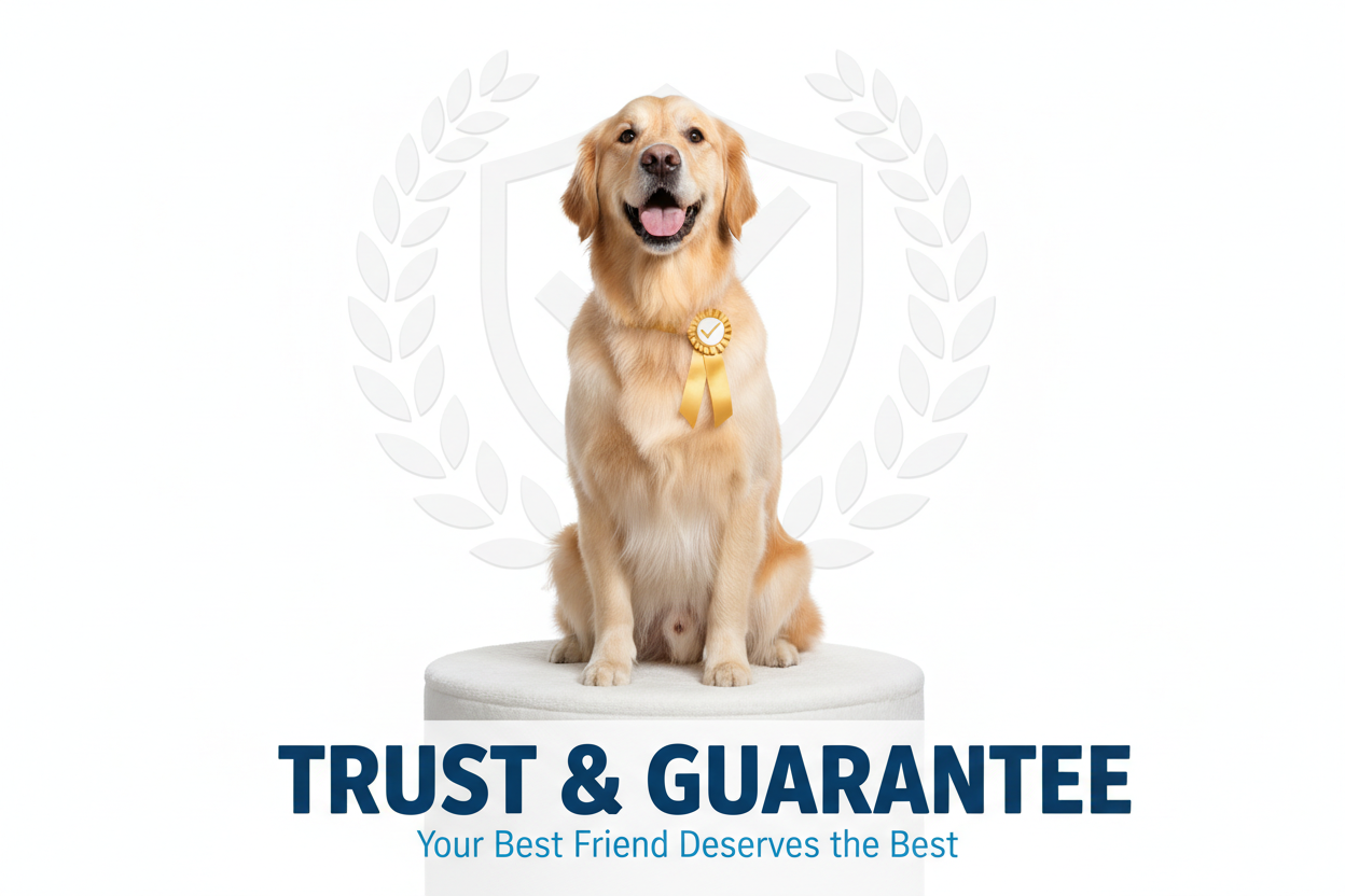 Happy dog on white background